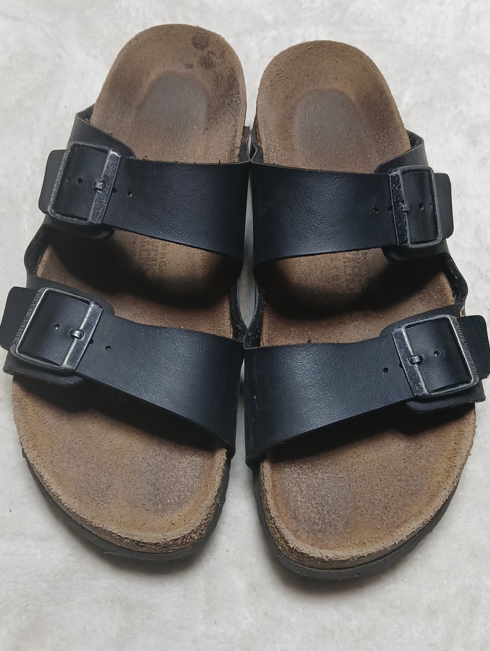 Birkenstock Arizona Black Double-Buckle Men's Slides Size 43